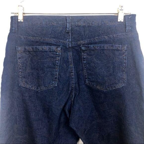 Gloria Vanderbilt Amanda Jeans Missy 6 High Waist Indigo Copper Jacquard Pattern - Picture 4 of 11